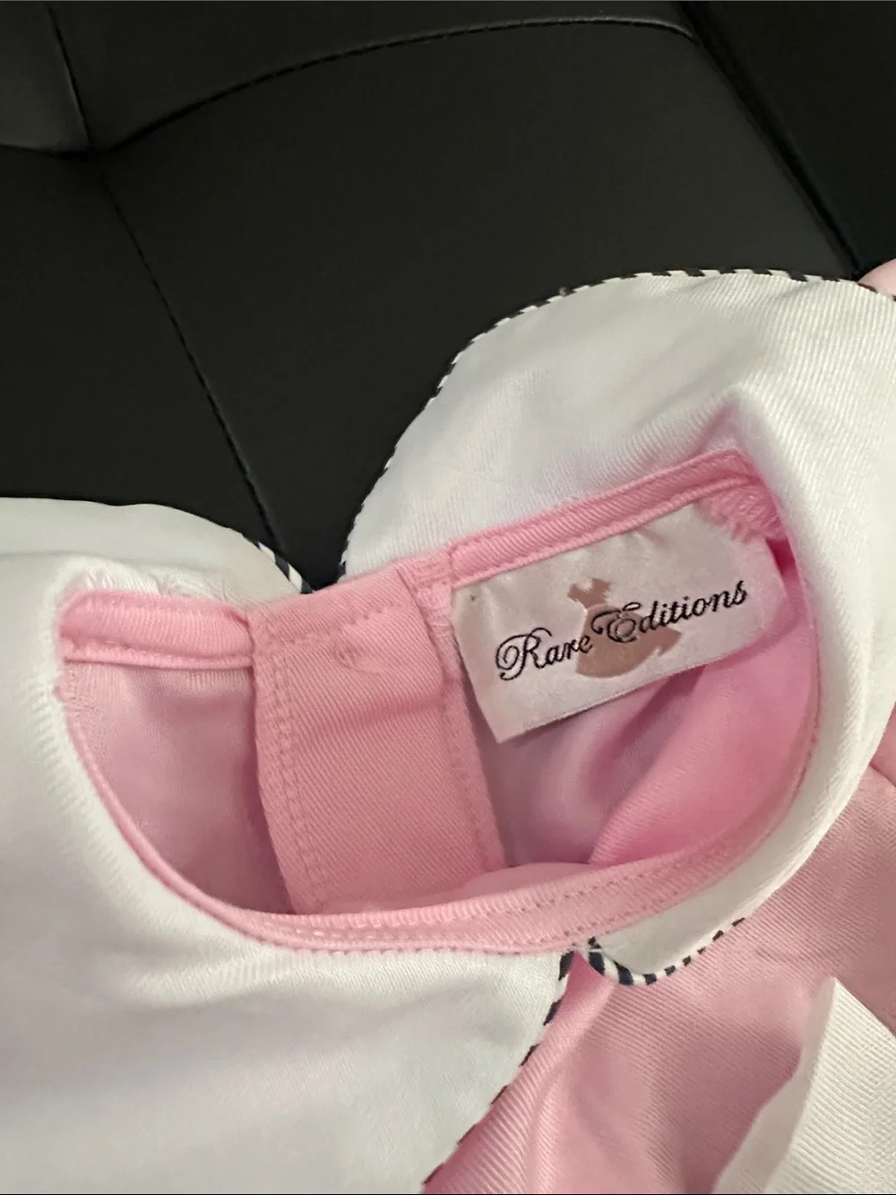 Rare Editions Pink Dress with White Collar and Navy Trim